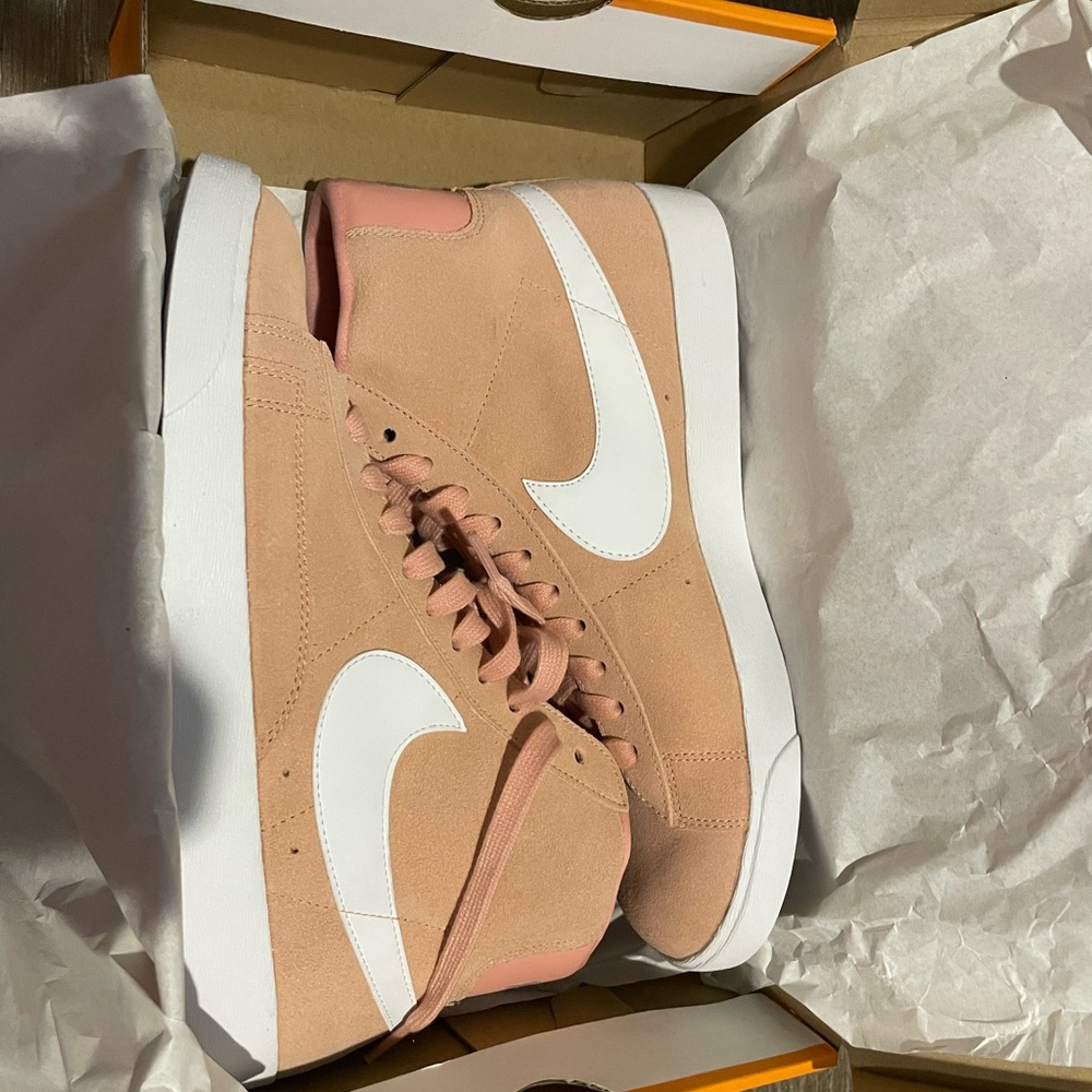 Nike Women's Blush and White Sneakers
